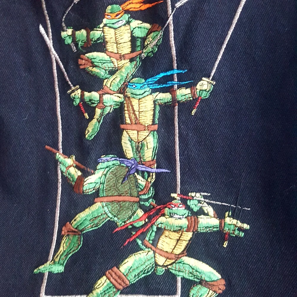 🌙RARE! VTG TMNT Film Crew Denim Embroidered Jacket - Picture 8 of 14